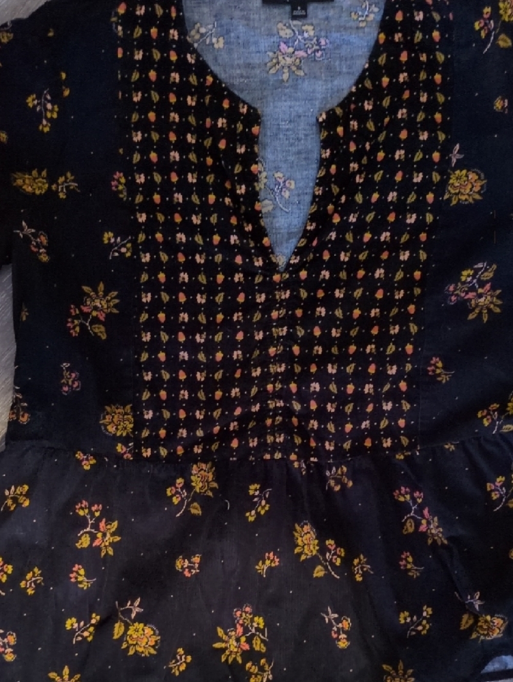 Madewell Black Floral Peplum Blouse - Picture 4 of 4